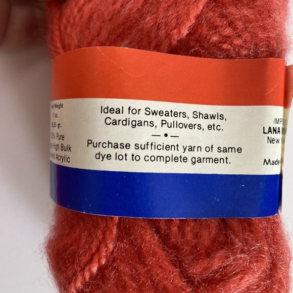 9 Vintage Lana Moro Flurri Yarn Skeins Brushed Acrylic 1oz 93yd Each Orange #224 - Picture 6 of 10